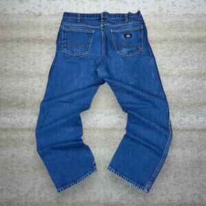 Vintage Y2K Dickies Jeans 36x30 Relaxed Fit Medium Wash Denim Black Label